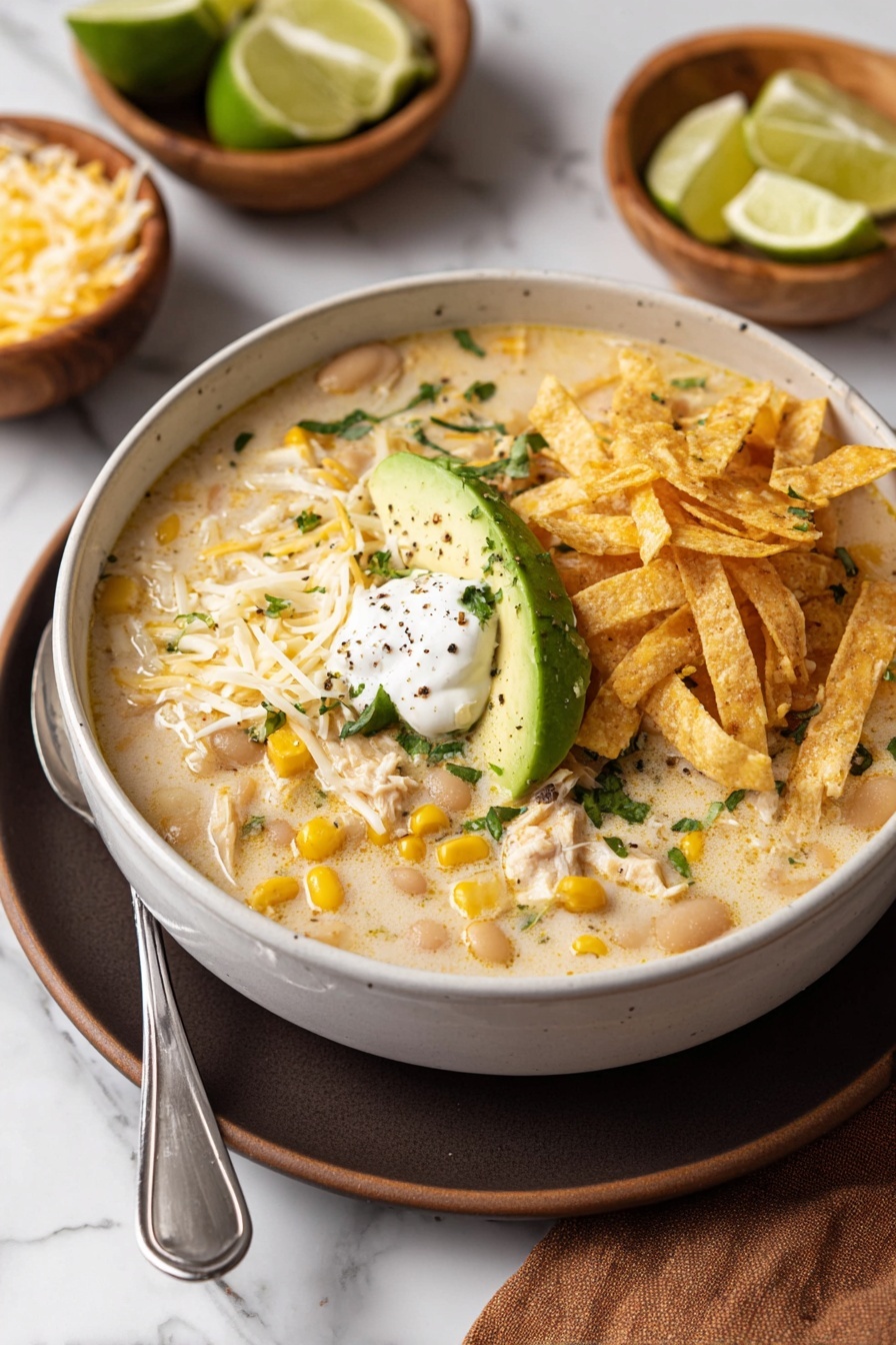 Creamy White Chicken Chili - Serving Suggestion