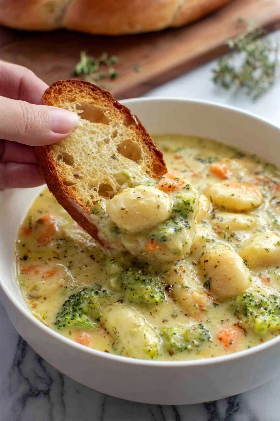 Broccoli Cheddar Gnocchi - Serving Suggestion