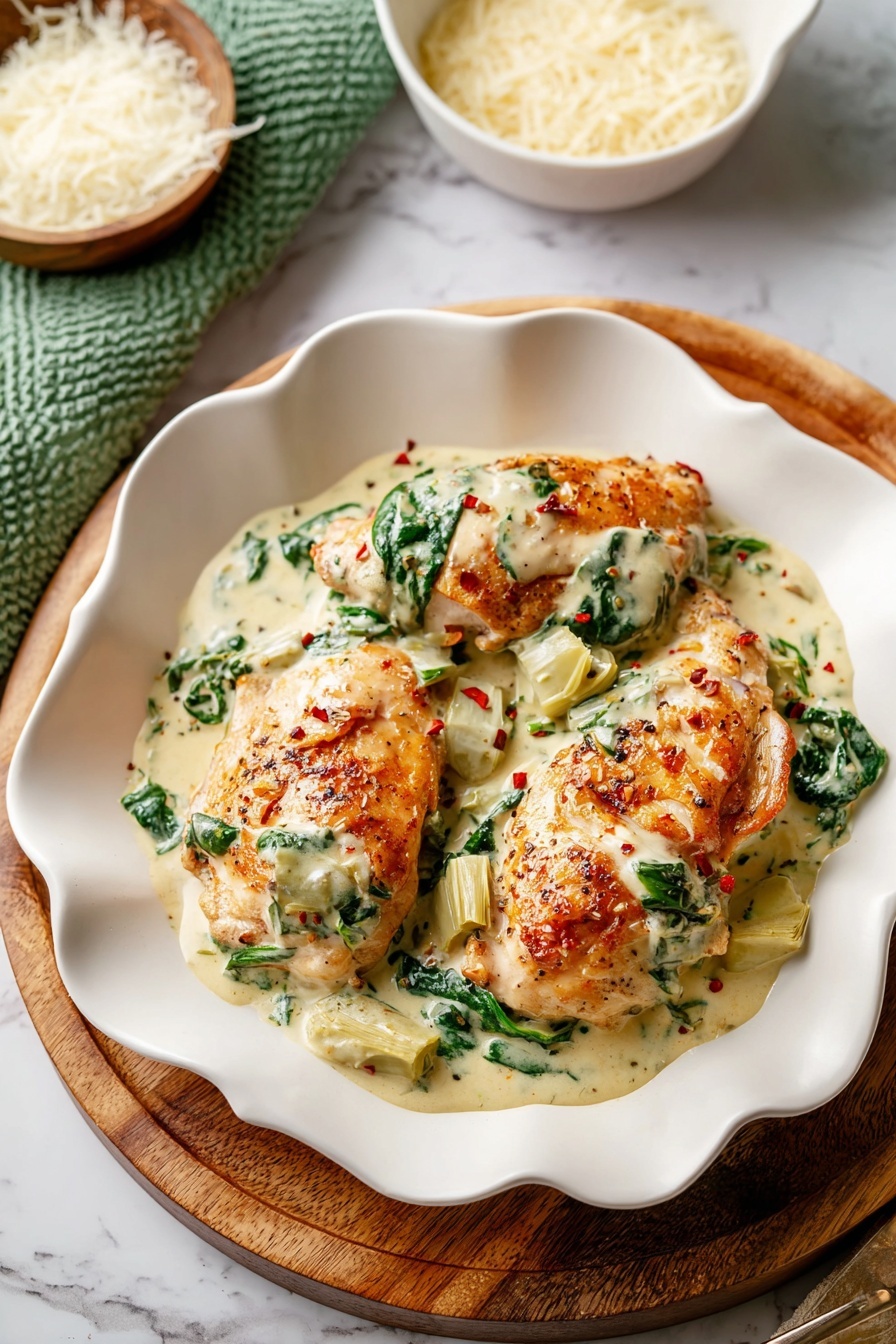 spinach artichoke chicken - Serving Suggestion