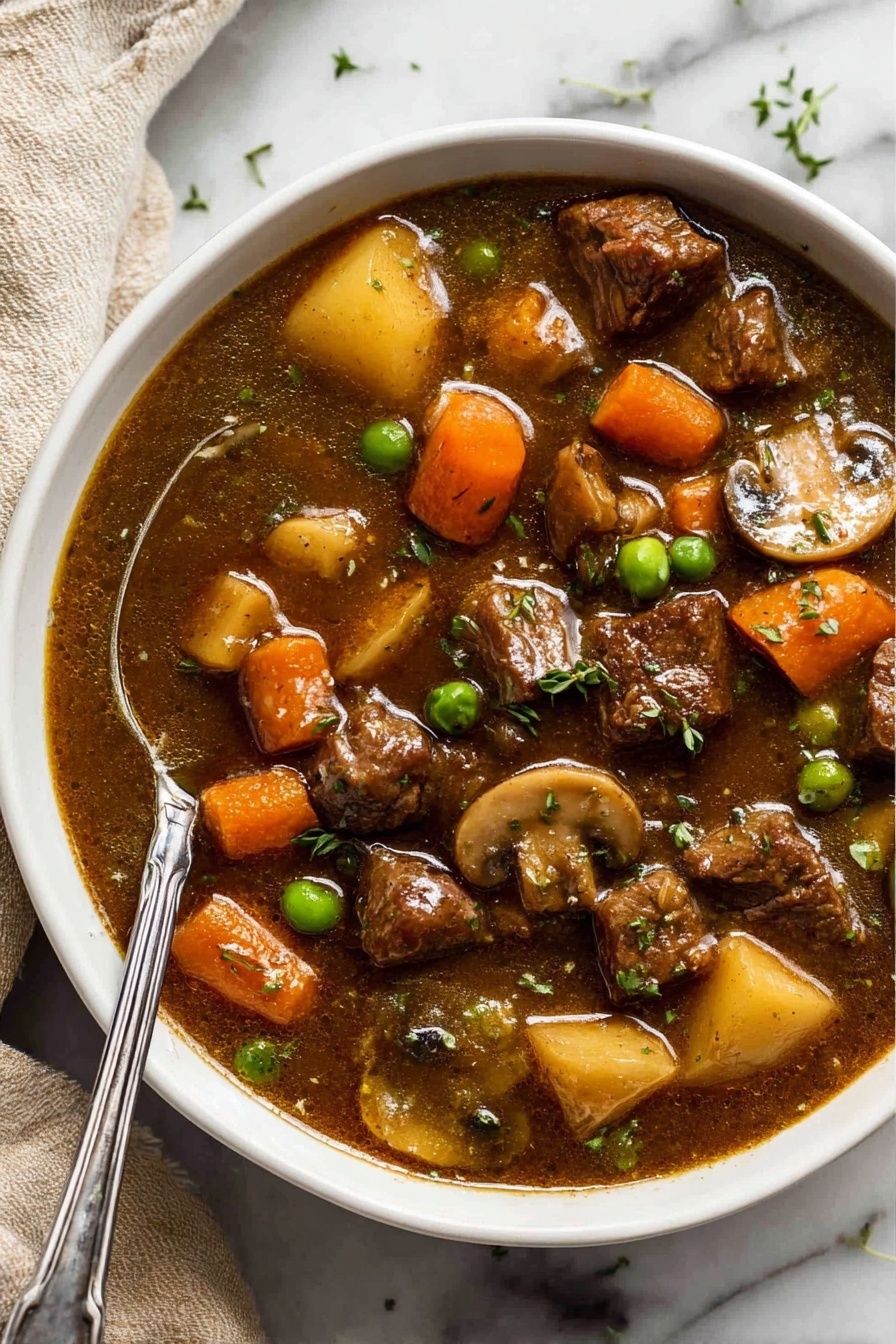 fall-apart beef and vegetable stew - Serving Suggestion