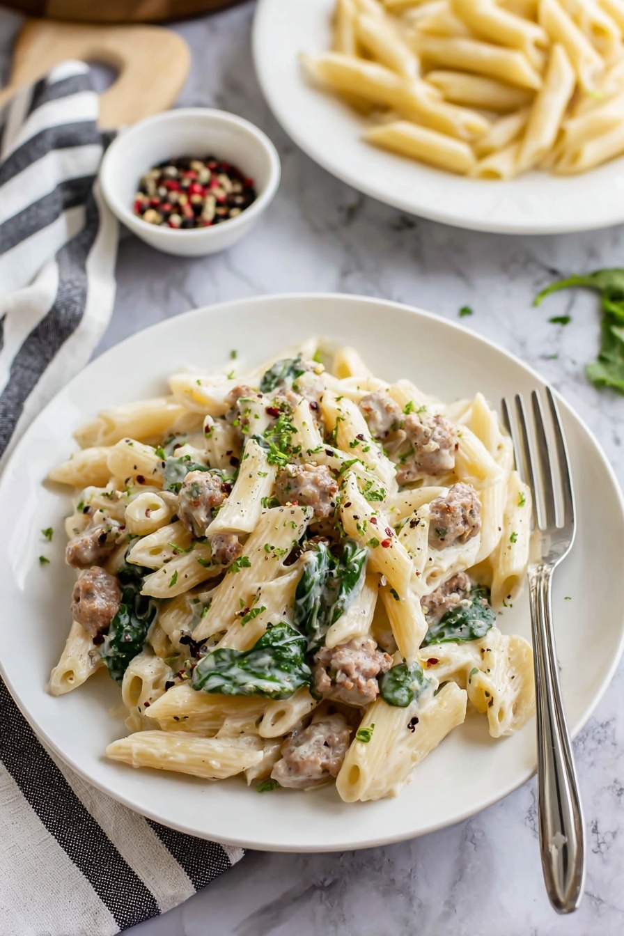 creamy sausage pasta - Serving Suggestion