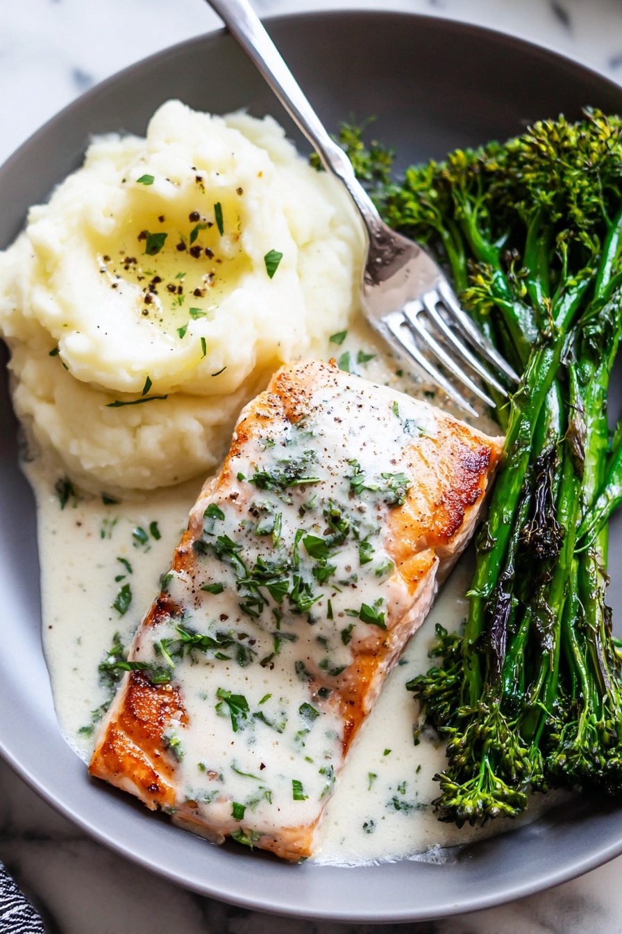 creamy garlic salmon - Serving Suggestion