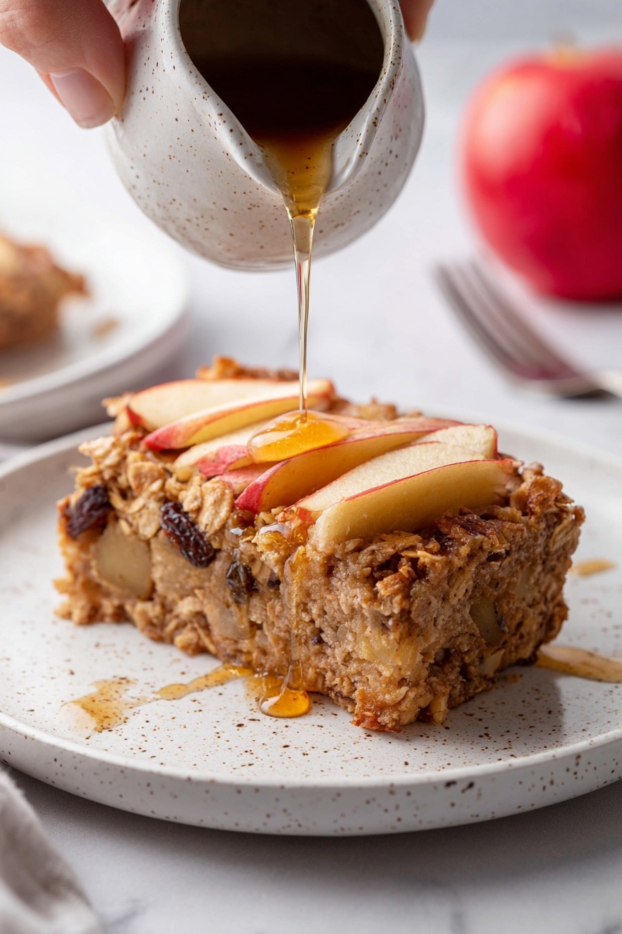 Apple Cinnamon Baked Oatmeal - Serving Suggestion
