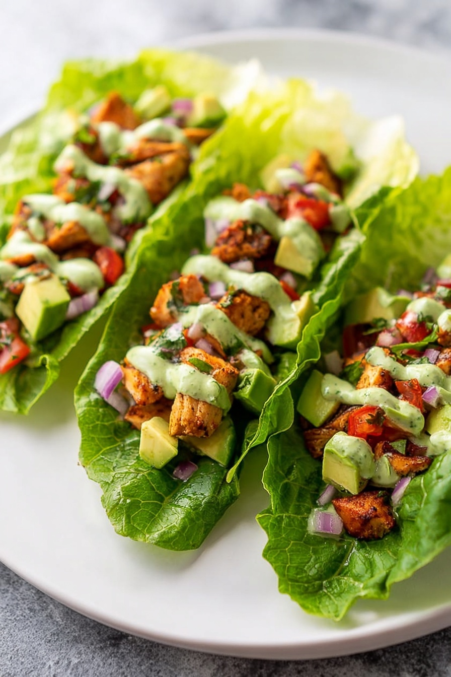 Chicken Lettuce Wraps - Serving Suggestion