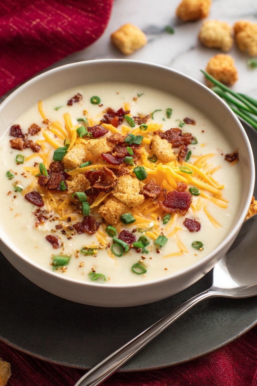 loaded baked potato soup - Serving Suggestion