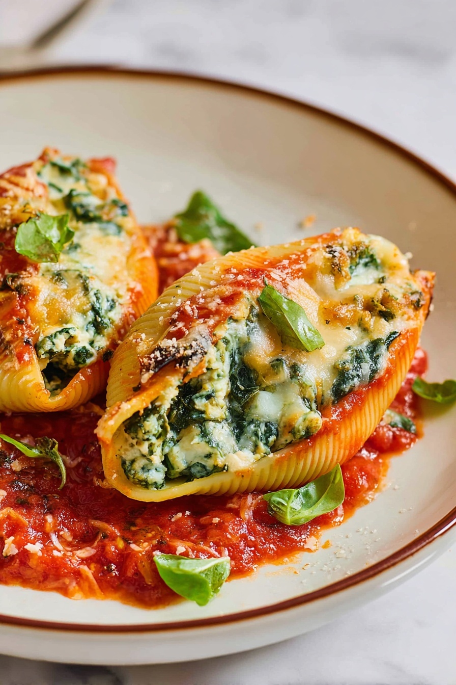 Veggie and Cheese Stuffed Shells - Serving Suggestion