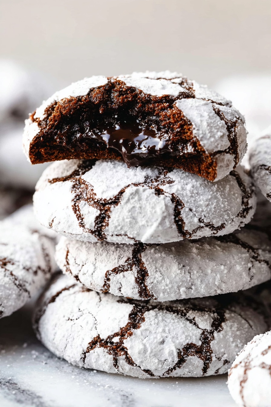 Chocolate Crinkle Cookies - Serving Suggestion