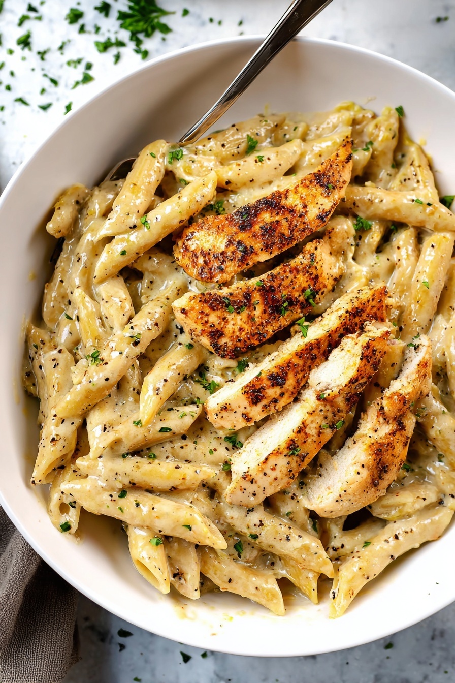 Garlic Parmesan Chicken Pasta - Serving Suggestion