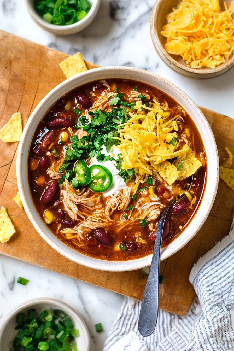 BBQ Chicken Chili - Serving Suggestion