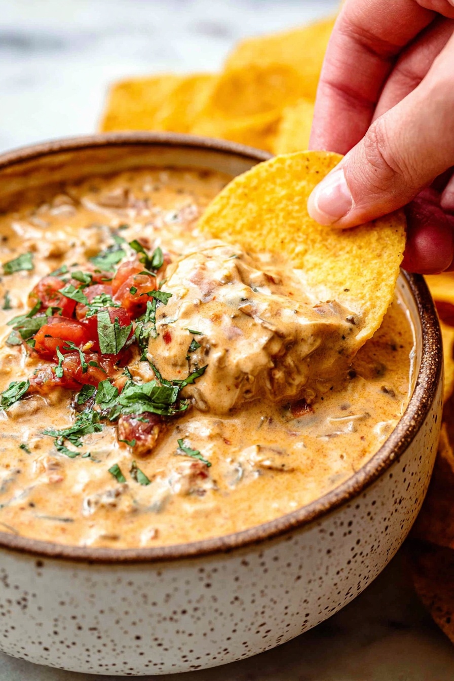 Rotel beef cheese dip - Serving Suggestion