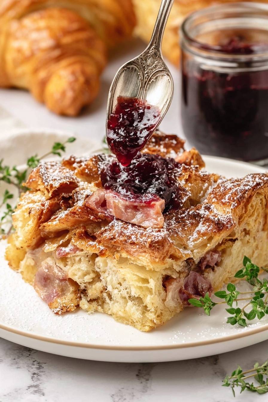 Ham and Swiss Croissant Bake - Serving Suggestion