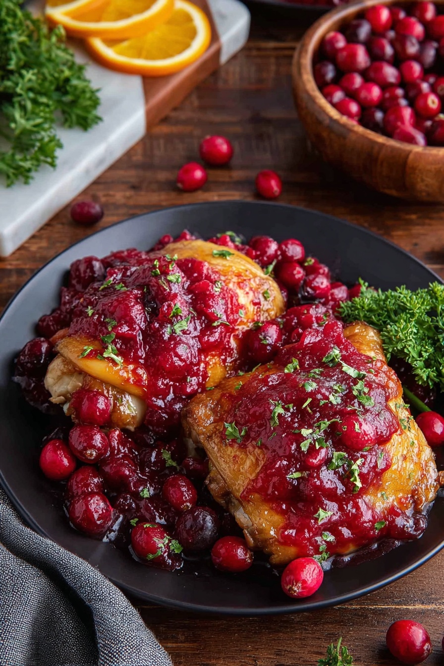 Cranberry Orange Chicken - Serving Suggestion