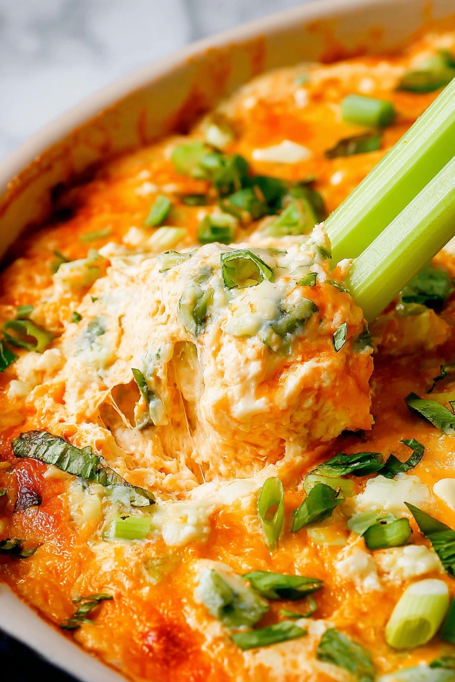 Buffalo Chicken Dip - Serving Suggestion