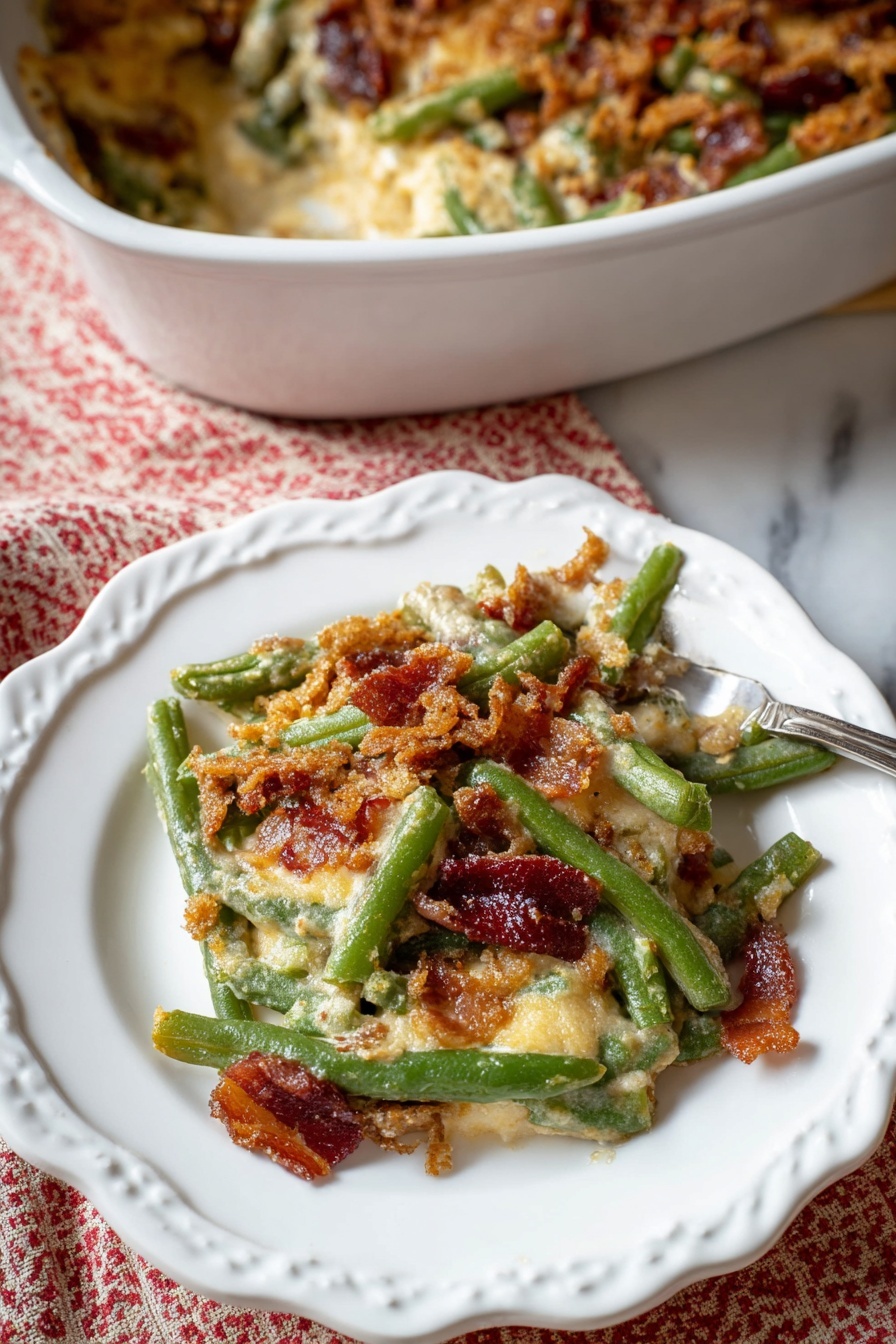 Cheesy Green Bean Casserole - Serving Suggestion