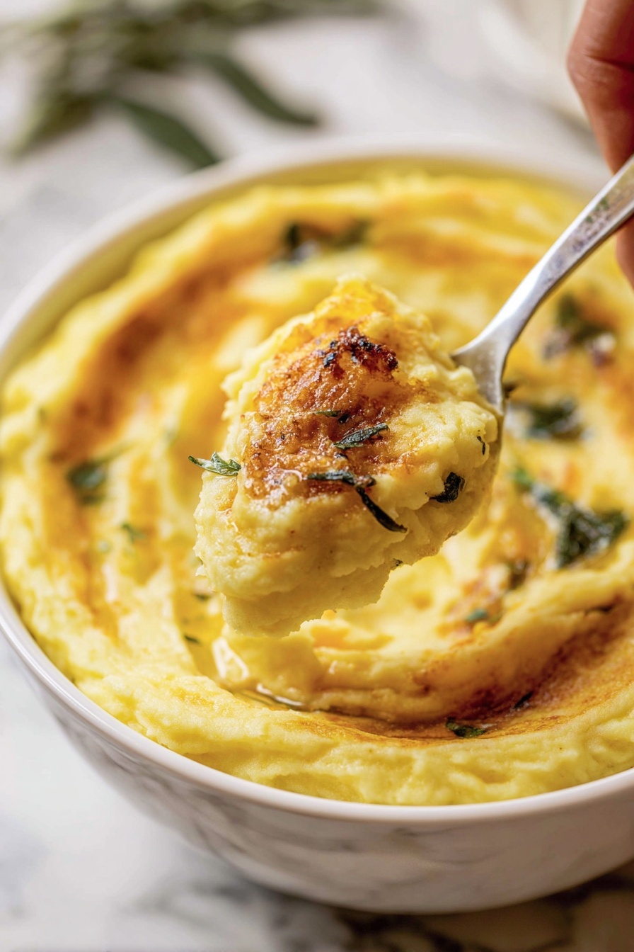 Brown Butter Mashed Potatoes - Serving Suggestion