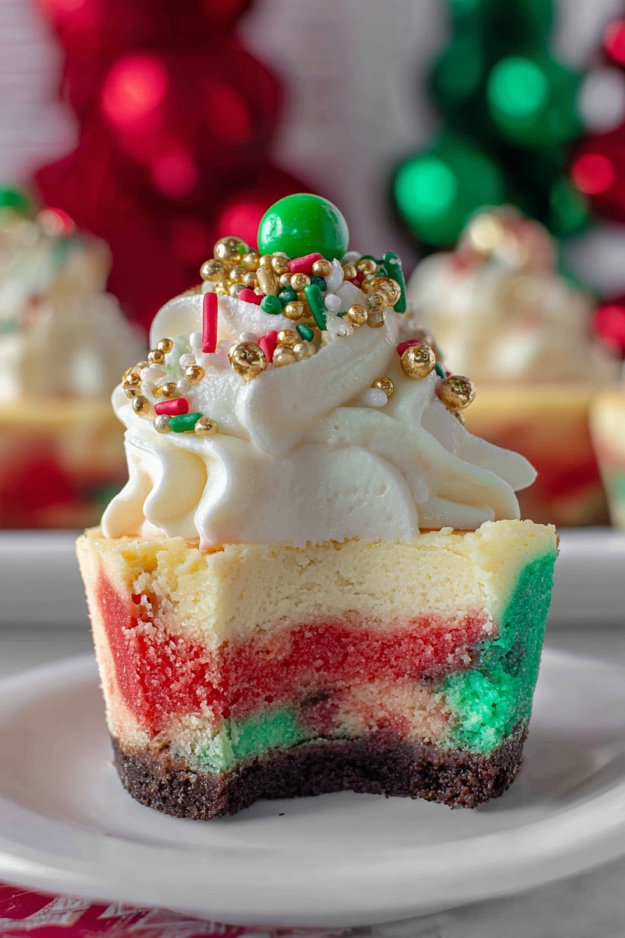 Christmas Oreo Cheesecakes - Serving Suggestion