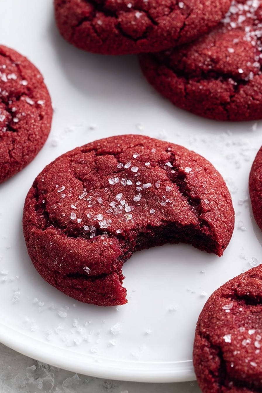 Red Velvet Cookies - Serving Suggestion