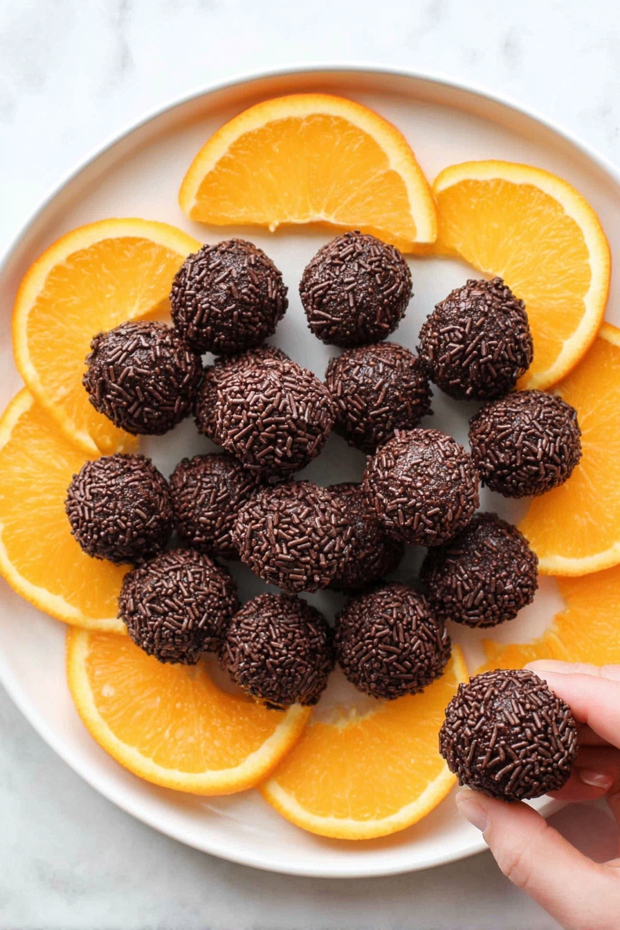 chocolate orange truffles - Serving Suggestion