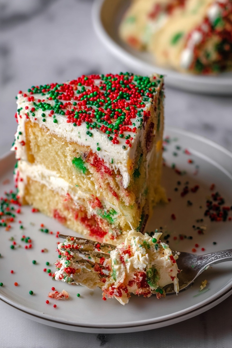 Christmas Jello Cake - Serving Suggestion