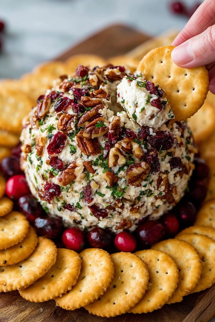 cranberry pecan cheese ball - Serving Suggestion
