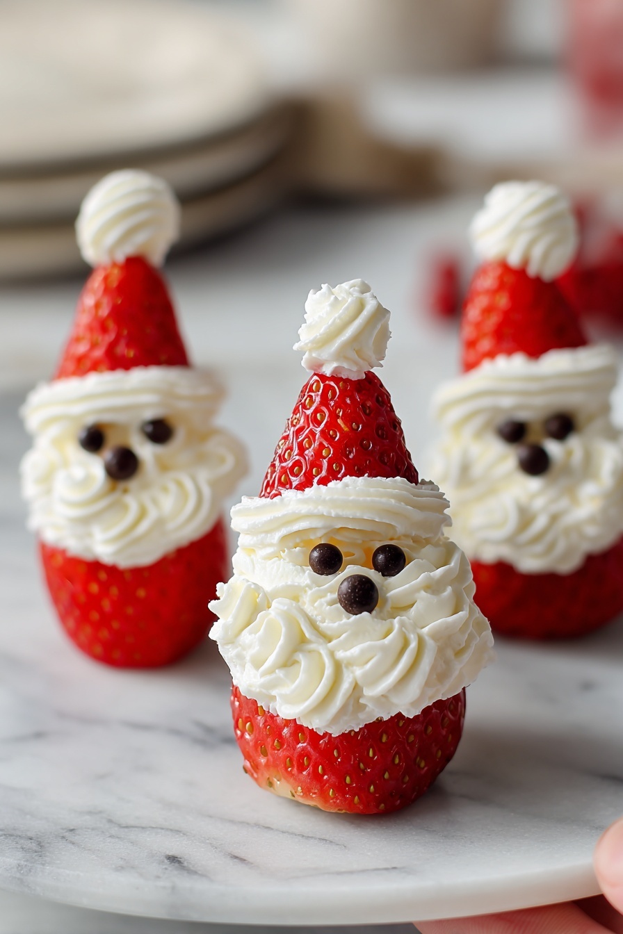 Strawberry Santa Desserts - Serving Suggestion
