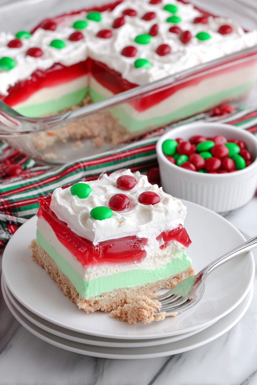 Lime Strawberry Jello Cake - Serving Suggestion