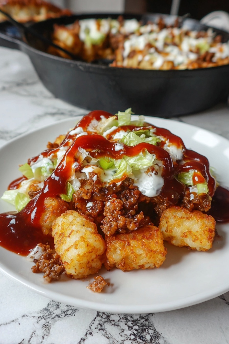 In a black frying pan placed on a stove, a layer of small diced onions, yellow bell peppers, and orange carrots forms a colorful ring around the edges, showing a mix of soft white, bright yellow, and orange colors with a slightly glossy texture. In the center of the pan, there is a single large portion of raw ground beef with a pinkish-red color and a crumbly texture. To the right edge of the pan, a wooden spatula rests, partially visible. The background beneath the pan is a white marbled surface. Photo taken with an iphone --ar 2:3 --v 7