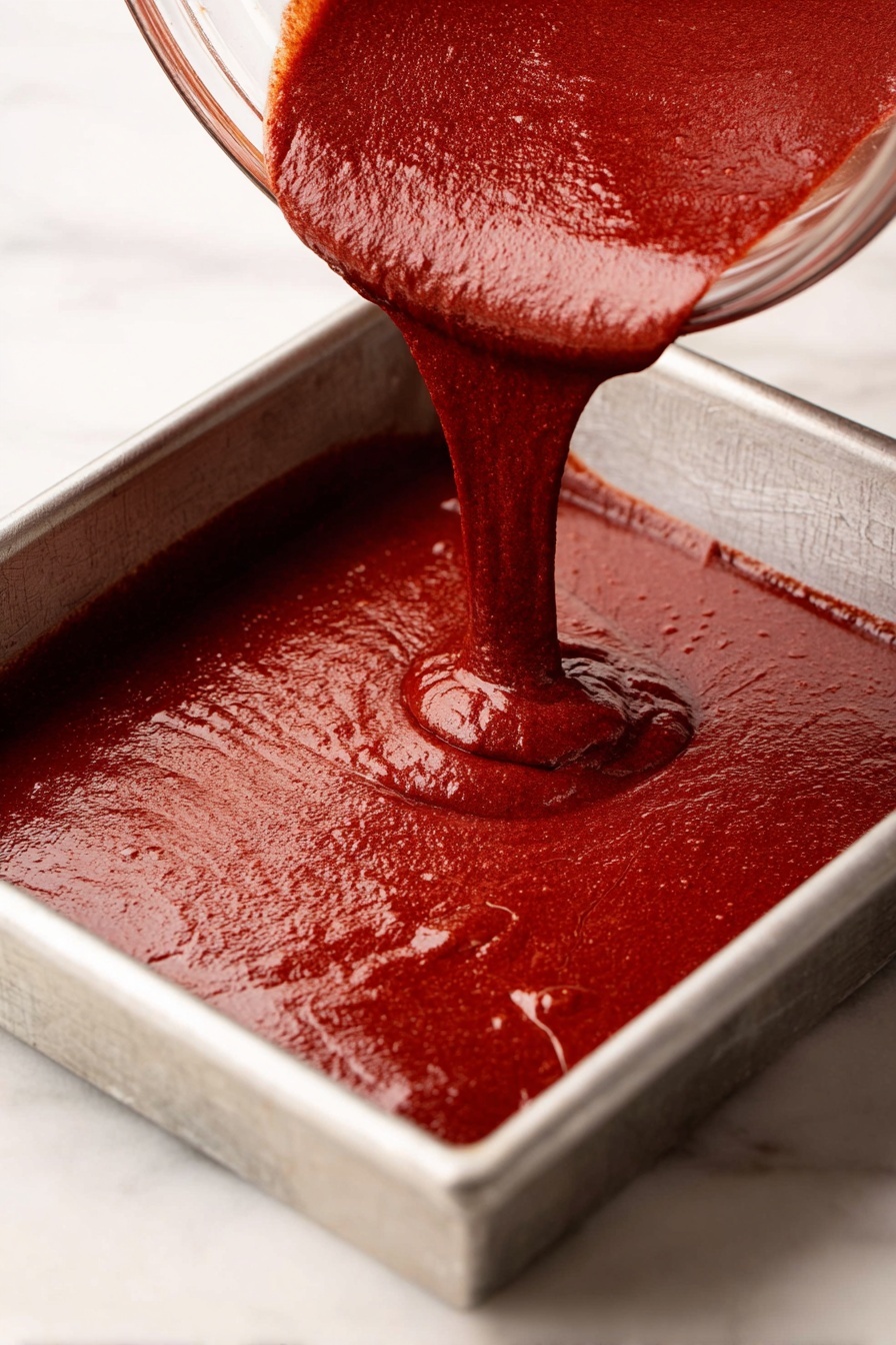 A close-up of a hand holding a square red velvet brownie with two layers: the bottom layer is dense and dark red with a slightly crumbly texture, and the top layer is thick, creamy, and white with a smooth and fluffy appearance, with tiny red crumbs scattered where the layers meet. In the background, there are more brownies with the same two layers, placed on a white marbled surface. The lighting is soft, highlighting the rich colors and textures of the brownies. photo taken with an iphone --ar 2:3 --v 7