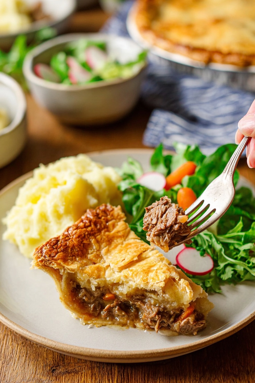The image shows four stages of cooking stew in a white pot on a white marbled surface. The first stage has many bright red raw meat chunks placed inside the pot. The second stage shows a layer of diced orange carrots and white onions spread evenly across the pot. In the third stage, the cooked brown meat chunks mix with some soft orange and white vegetable pieces as a clear liquid is poured over them. The fourth stage displays the stew simmering with a light brown broth bubbling around the softened meat and vegetable pieces, with several green bay leaves floating on top. Photo taken with an iphone --ar 2:3 --v 7