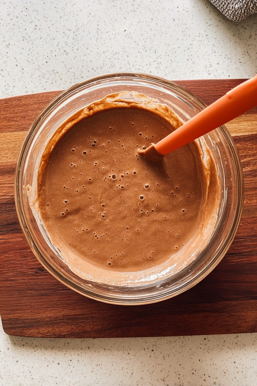 The image shows a slice of four-layer chocolate cake on a white plate with a ruffled edge. Each chocolate layer is dark brown and moist, separated by light pink cream mixed with small pieces of red fruit, possibly cherries. The cake is covered with white whipped cream on the outside. A whole red cherry and a swirl of whipped cream sit on the side of the cake slice. There is a gold fork on the white marbled surface in front of the plate, and another similar slice of cake is slightly blurred in the background. Photo taken with an iphone --ar 2:3 --v 7