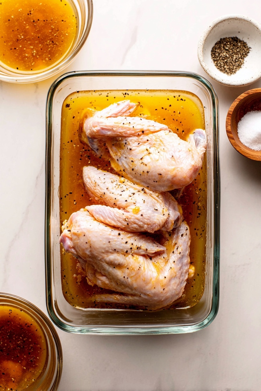 The dish shows two pieces of glazed chicken, one drumstick and one sliced thigh, with a shiny dark brown sauce and small green onion pieces sprinkled on top. To the left, there is a small mound of creamy, light yellow macaroni salad with bits of shredded carrot and some green onion pieces scattered on it. Below the macaroni salad, there is a small pile of mixed green leafy salad with some shredded orange carrot and bits of purple cabbage. All items are arranged on a white speckled round plate with a white marbled textured background. Photo taken with an iphone --ar 2:3 --v 7