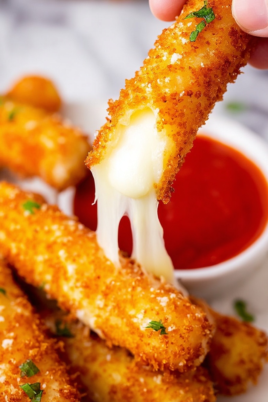 Inside a clear glass bowl, a woman's hand is using silver tongs to dip a long pale yellow stick into a layer of light brown, coarse crumbs. In the background, several similar pale yellow sticks lie flat on the white marbled surface. The crumbs have a rough texture with tiny pieces mixed throughout, covering the bowl's bottom and walls. photo taken with an iphone --ar 2:3 --v 7
