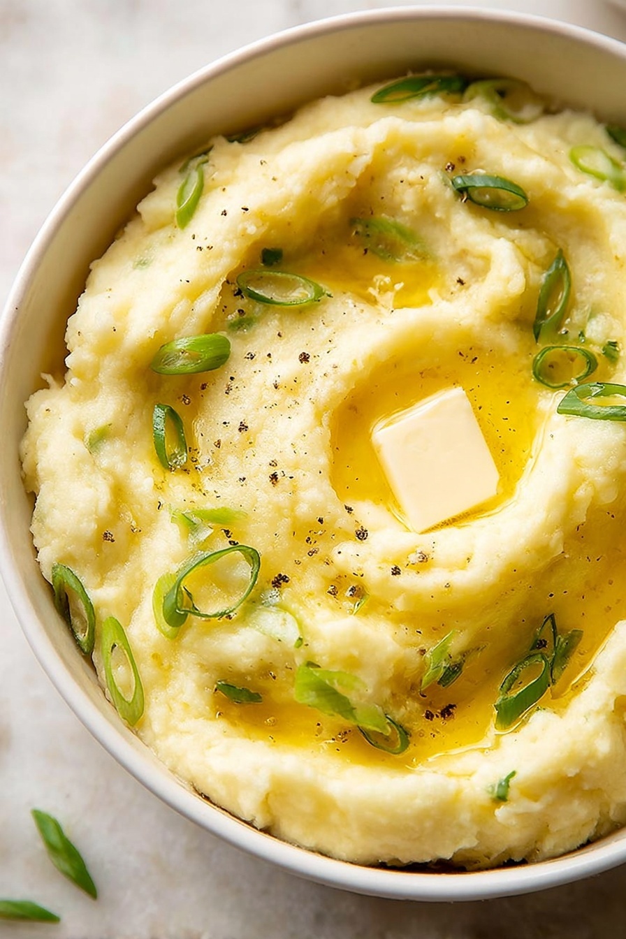 A silver pot filled with a creamy light yellow mixture with chopped green herbs scattered evenly throughout. Inside the pot, a wooden spoon with a smooth, rounded surface rests diagonally, partially covered by the creamy mixture and herbs. The pot is placed on a soft, wrinkled cream cloth over a white marbled surface. The image has a clean and fresh look with natural lighting. photo taken with an iphone --ar 2:3 --v 7