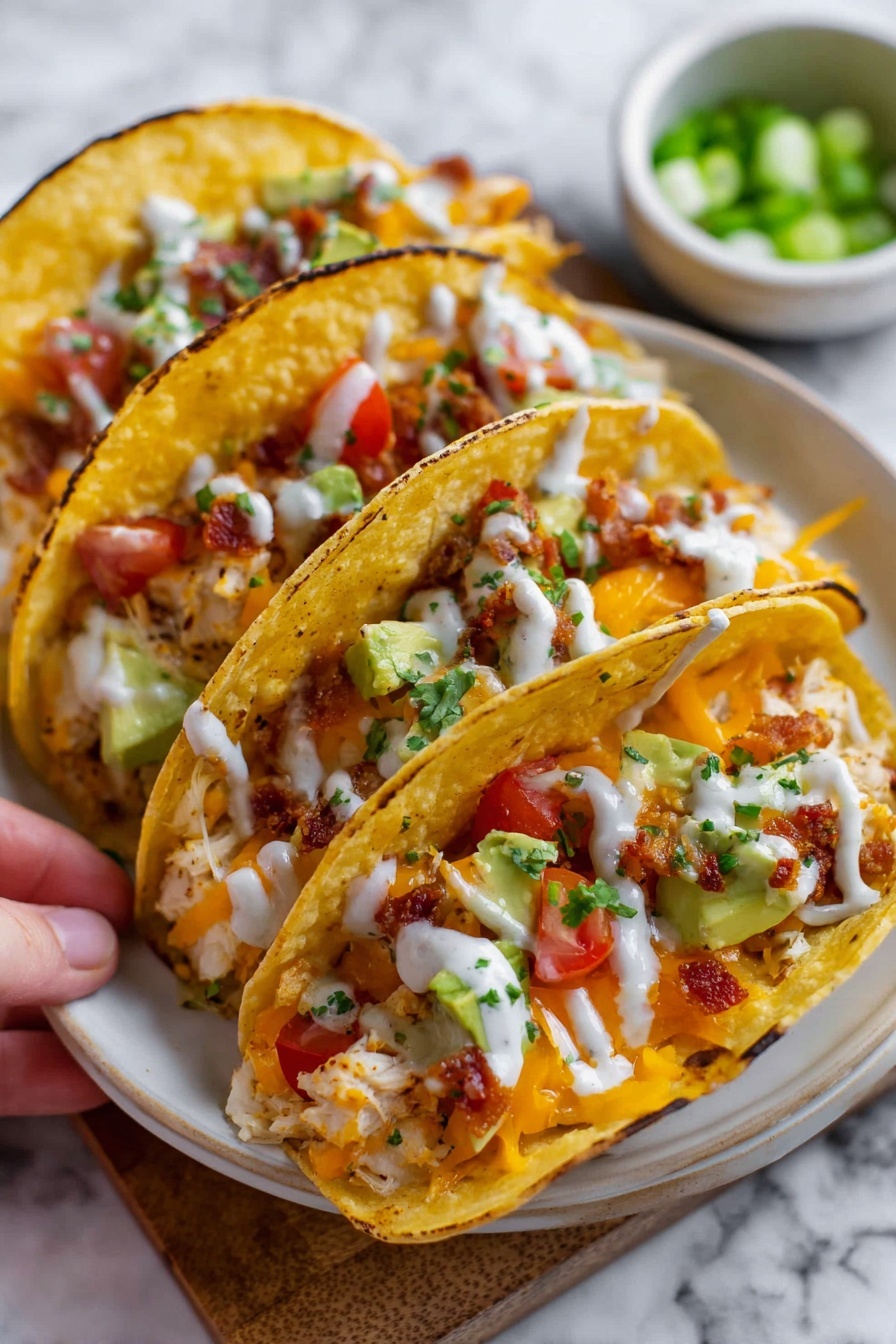 A clear glass bowl holds six distinct layers of ingredients arranged in separate spaces. On the left is shredded cooked chicken, light beige in color with a soft texture. To the top right is a pile of bright orange shredded cheddar cheese with a stringy look. In the center is a mound of white flour mixed with some small red pieces, which looks powdery. Right below the flour is a small pile of finely chopped green spring onions, fresh and bright. To the right of the spring onions is a heap of brown cooked bacon bits with a crispy texture. At the bottom right are two dollops of smooth white sour cream. The bowl is on a surface with a white marbled texture. photo taken with an iphone --ar 2:3 --v 7